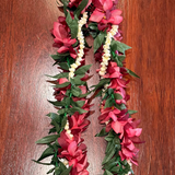 Maile with Orchid and Pikake Lei (60 inch) -Artificial